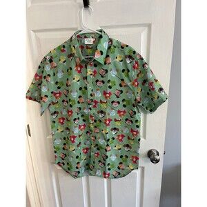 Peter Pan Mouse Ears Men's Button Up Shirt Size L New Without Tags
